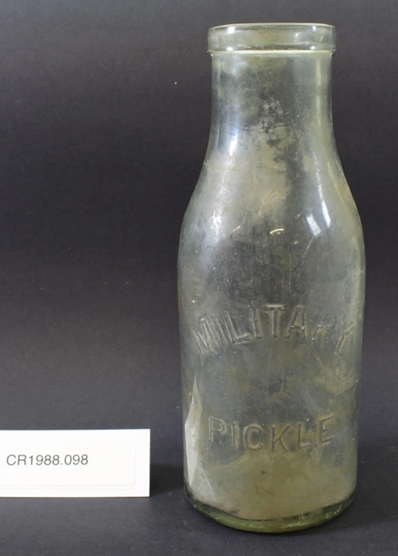 Glass military pickle jar