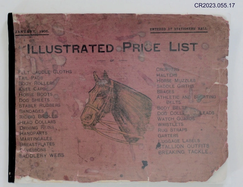 Catalogue, Illustrated Price List of horse related products