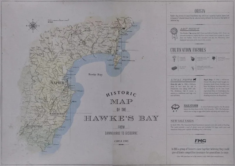 Historic Map of the Hawke’s Bay 1905