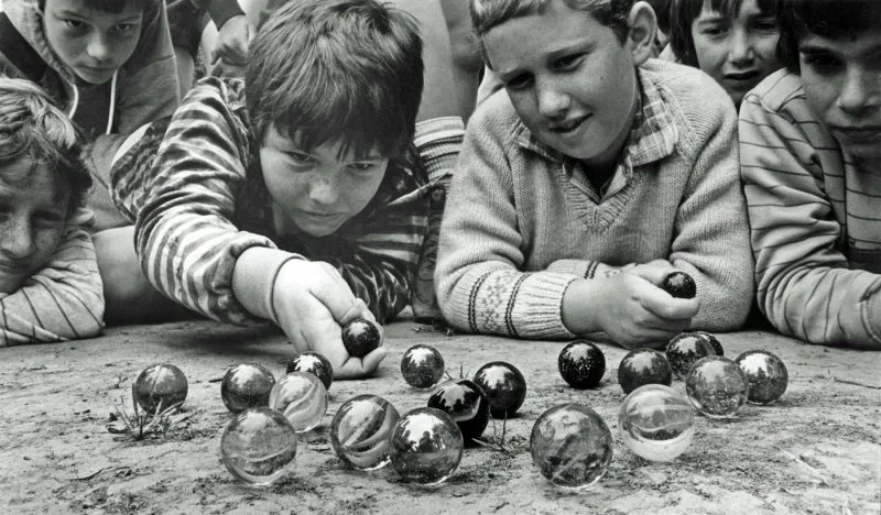 Parkvale School Unknown Year Boys Playing Marbles