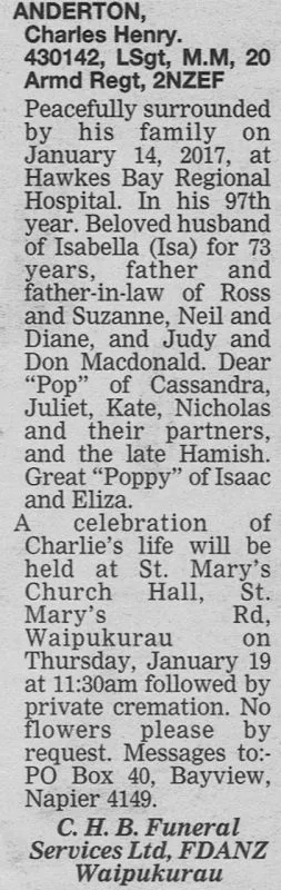 Anderton, Charles Henry Death Notice 2017 (Hawke's Bay Today)