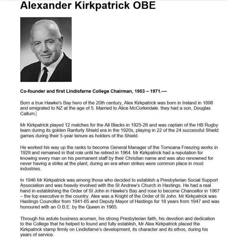 Alexander Kirkpatrick Obituary 1971