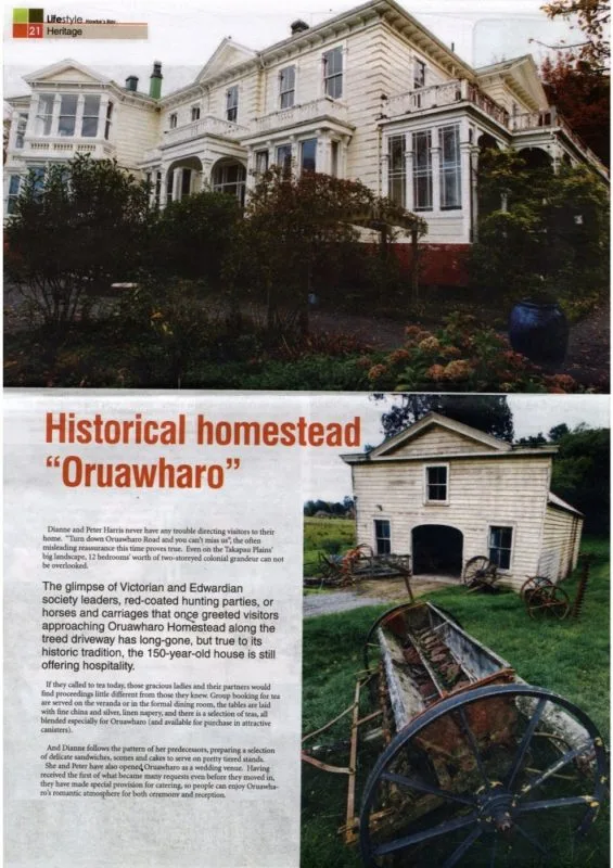 Newspaper Article – Historical homestead “Oruawharo”