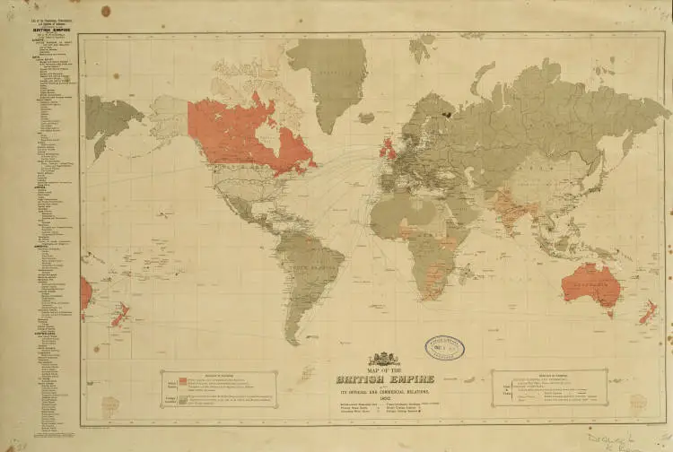 Map of the British Empire and its official and commercial relations