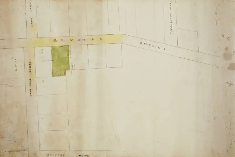 Map of Symonds Street showing allotments