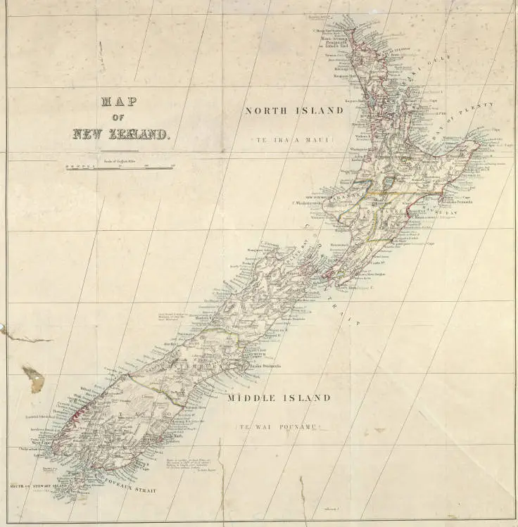 Map of New Zealand.