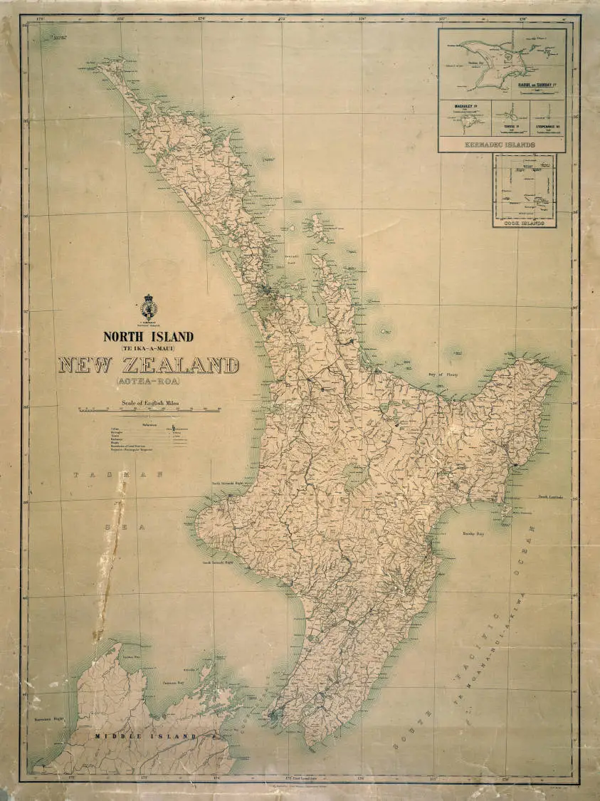 North Island (Te Ika-A-Maui) New Zealand (Aotea-Roa).