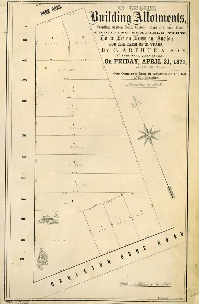 13 choice building allotments fronting Grafton Road, Carleton Road and Park Road, adjoining Seafield View.