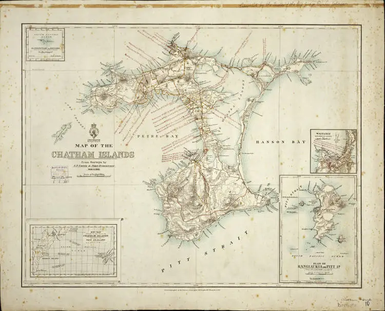 Map of the Chatham Islands; from surveys by S. P. Smith & John Robertson, 1868 & 1883.