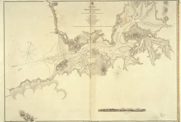 Whaingaroa Harbour, surveyed by B. Drury, P. Oke, H. Ellis, 1854