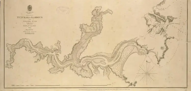 Tutukaka Harbour and Nongodo River in the Gulf of Shouraka, surveyed by N. C. Philips, 1837