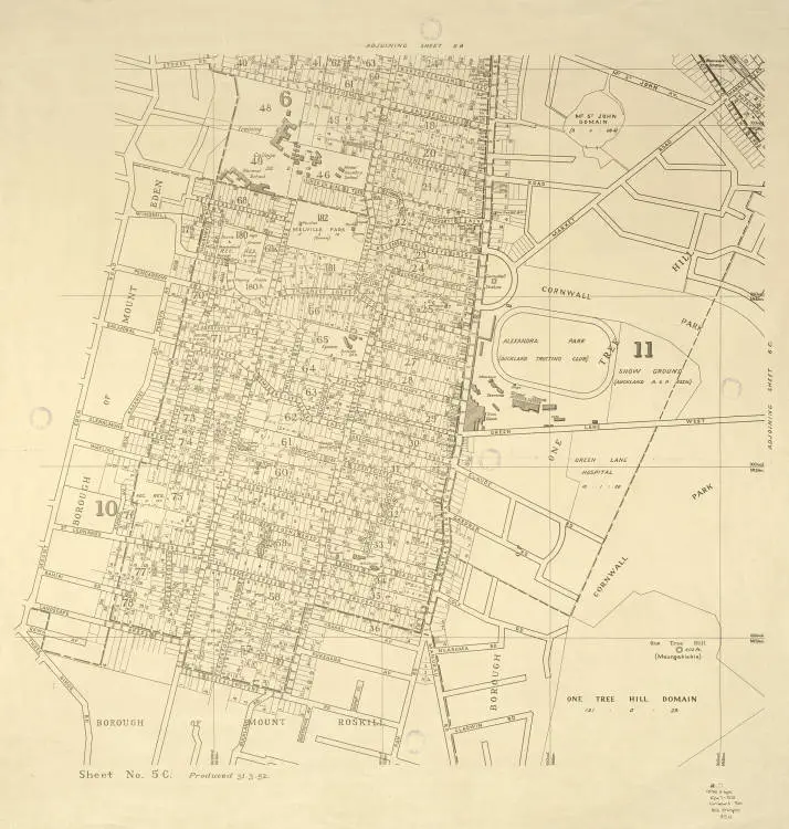 Auckland City Council planning map, sheet No. 5C