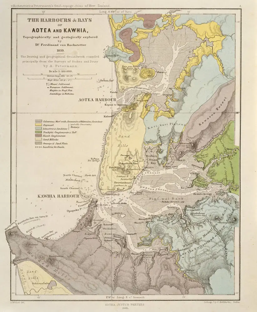 The harbours and bays of Aotea and Kawhia, topographically and geologically explored by Dr Ferdinand von Hochstetter 1859
