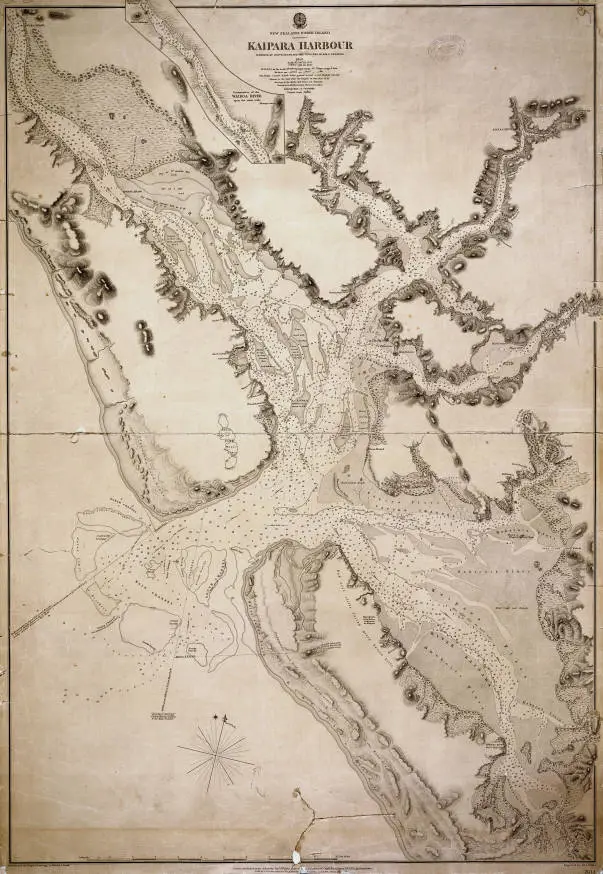 Kaipara Harbour, surveyed by Comr. B. Drury, and the officers of H.M.S. Pandora, 1852