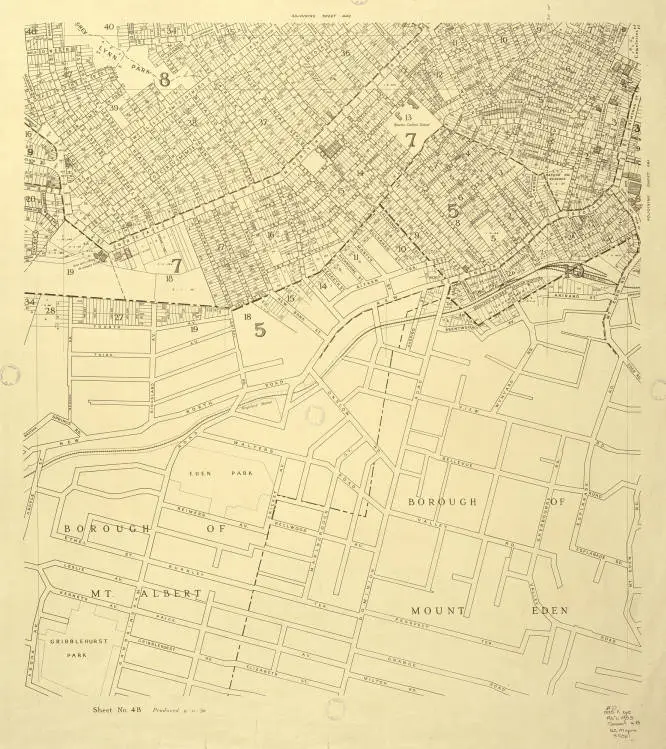 Auckland City Council planning map, sheet No. 4B