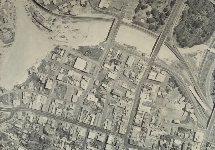 Aerial photograph taken above Newton in Auckland