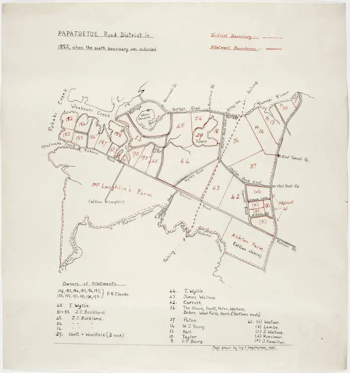 Papatoetoe Road District in 1885