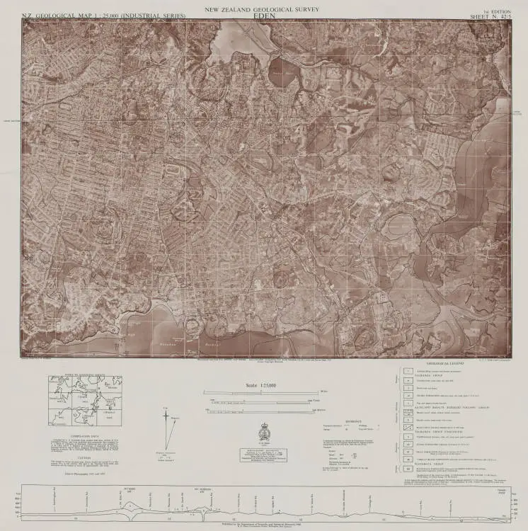 New Zealand Geological Map 1:25,000 (Industrial series) : Eden, sheet N42-5