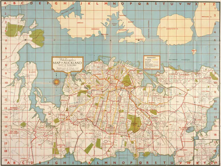 Whitcombe's map of Auckland City and suburbs