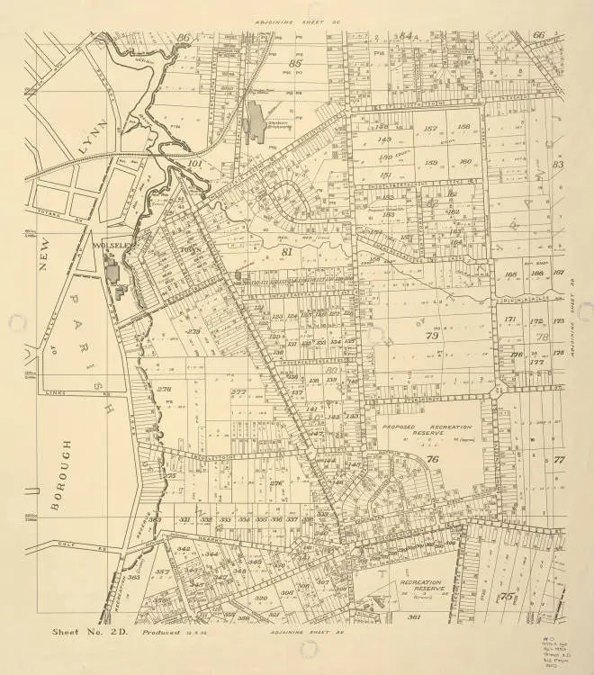 Auckland City Council planning map, sheet No. 2D