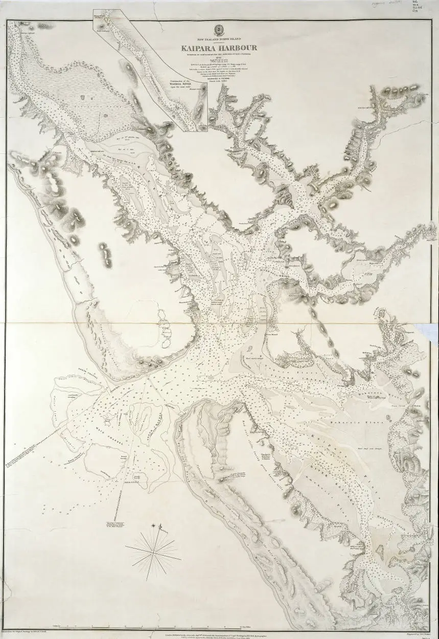 Kaipara Harbour, surveyed by Comr. B. Drury, and the officers of H.M.S. Pandora, 1852