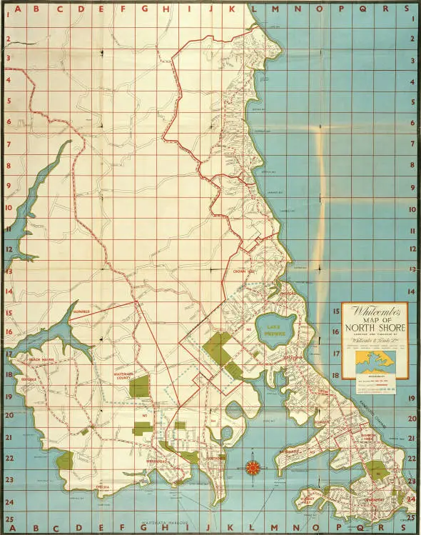 Whitcombe's map of North Shore