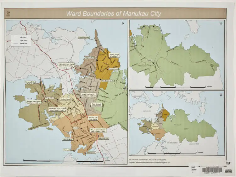 Ward boundaries of Manukau City