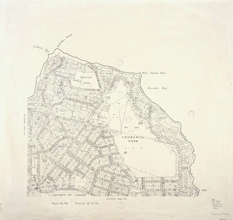 Auckland City Council planning map, sheet No. 9A