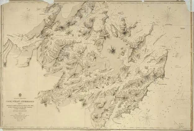 Cook Strait anchorages sheet 2. Croiselles Harbour, Pelorus Sound, Port Gore, Queen Charlotte Sound, Tory Channel & Port Underwood