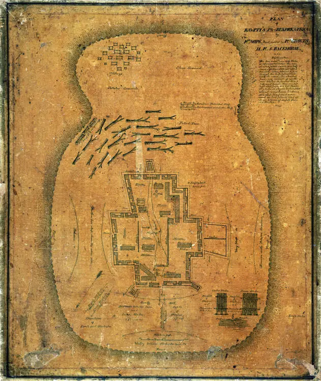 Plan of Kawiti's Pa at Ruapekapeka by Mr Nops, assisted by Mr Groves, H.M.S. Racehorse