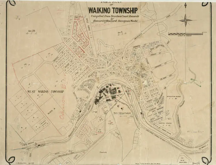 Index plan of Waikino township, compiled from Warden's court records, by Haszard and Haszard