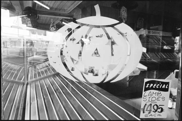 Halloween decorations, Ponsonby, 1989