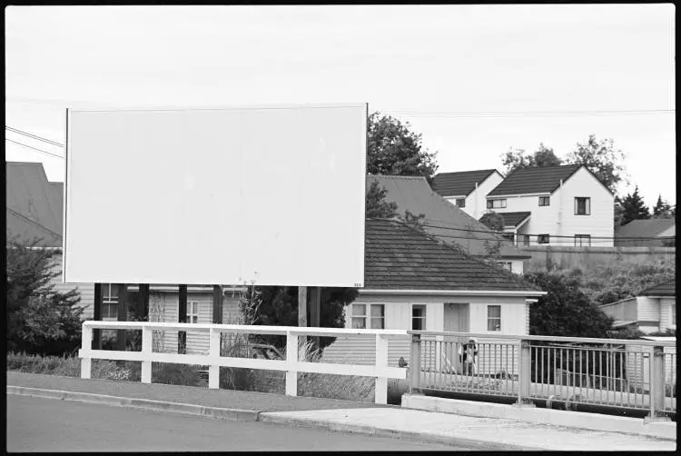 Blank billboard, Blockhouse Bay Road, Avondale, 1990