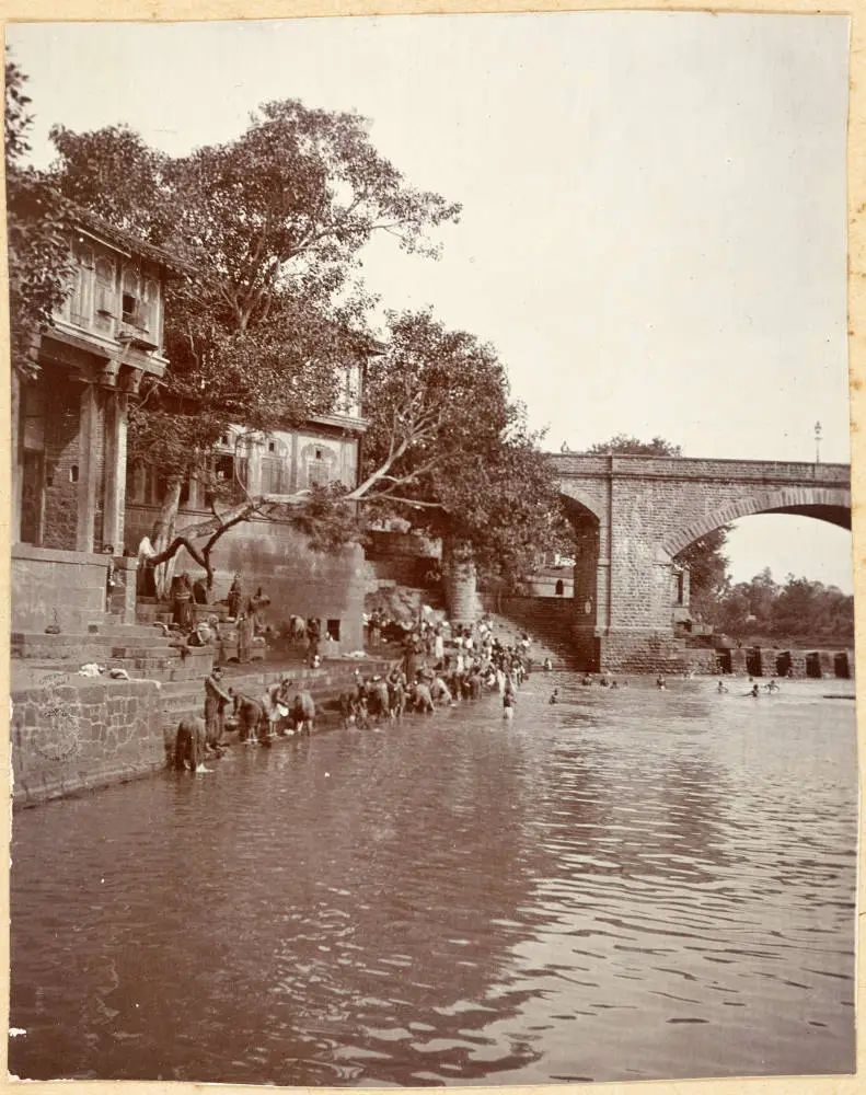 Banks of the Godavari River, Nashik, India, 1905