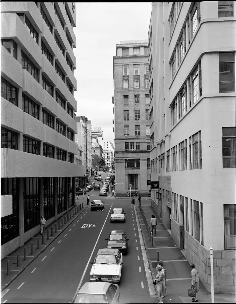 Jean Batten Place, Auckland Central, 1989