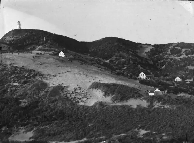 Cape Maria Van Diemen lighthouse, Motuopao Island, 1897