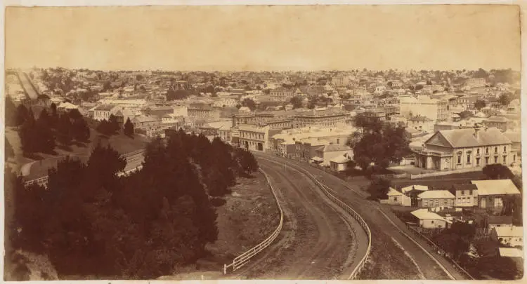 Auckland Central from the Northern Club, 1870s