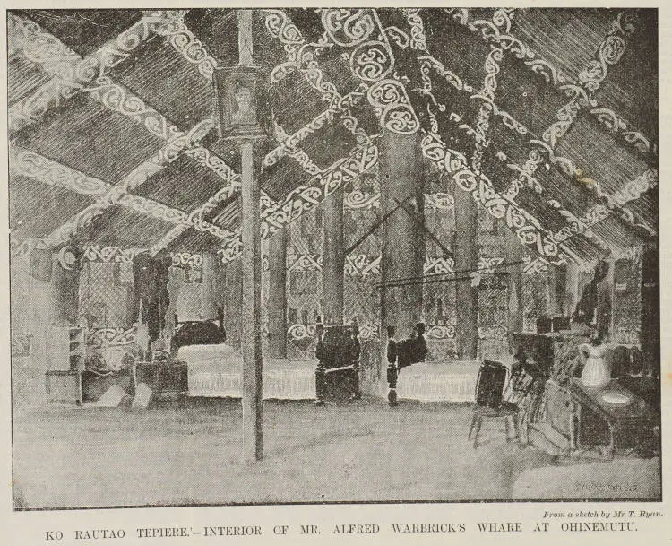 Ko rautao tepiere - interior of Mr Alfred Warbrick's whare at Ohinemutu