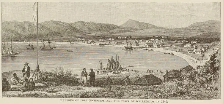 Harbour of Port Nicholson and the town of Wellington in 1842