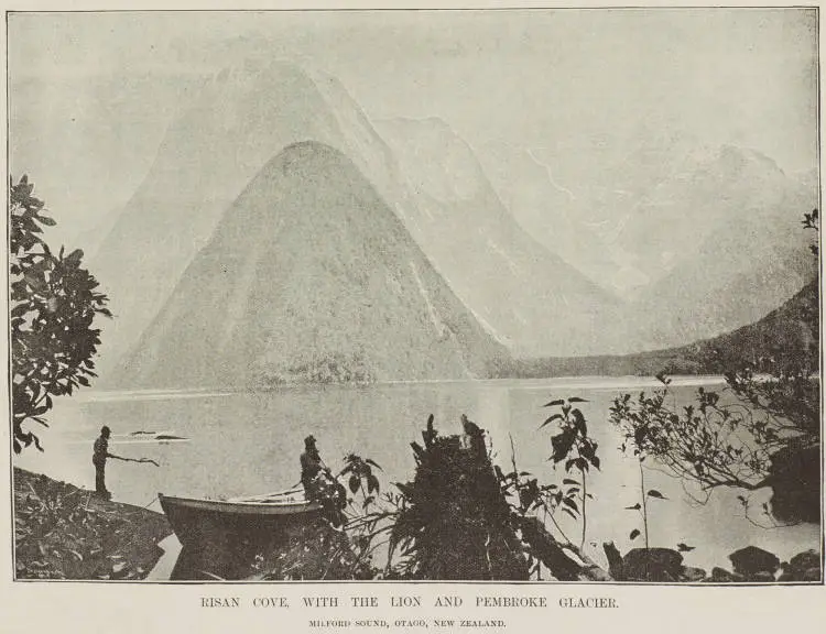 Risan Cove, with The Lion and Pembroke Glacier, Milford Sound, Otago, New Zealand