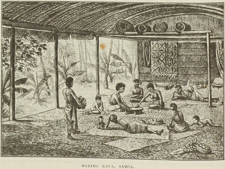 Making kava, Samoa