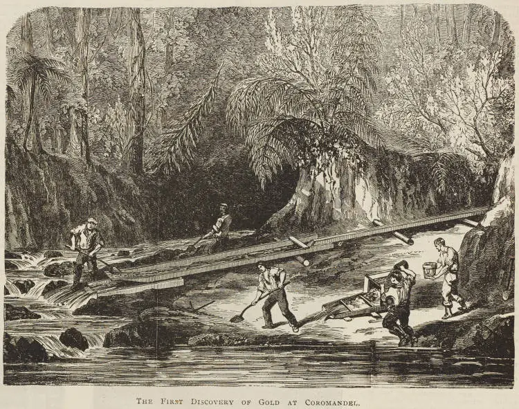 The first discovery of gold at Coromandel