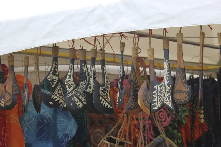 Samoan carvings at Pasifika Festival, 2016.
