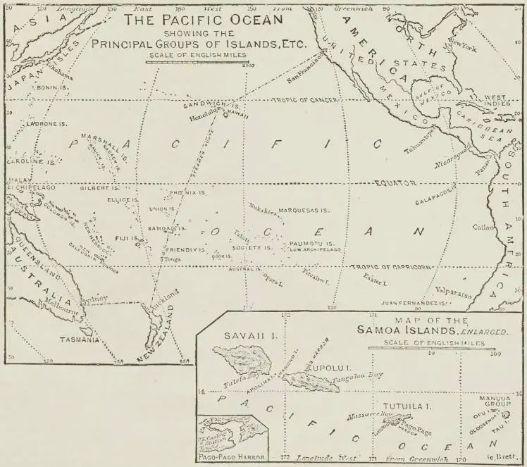 The Pacific Ocean showing the principal groups of islands etc.