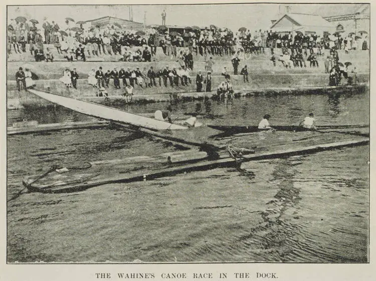 The wahine's canoe race in the dock