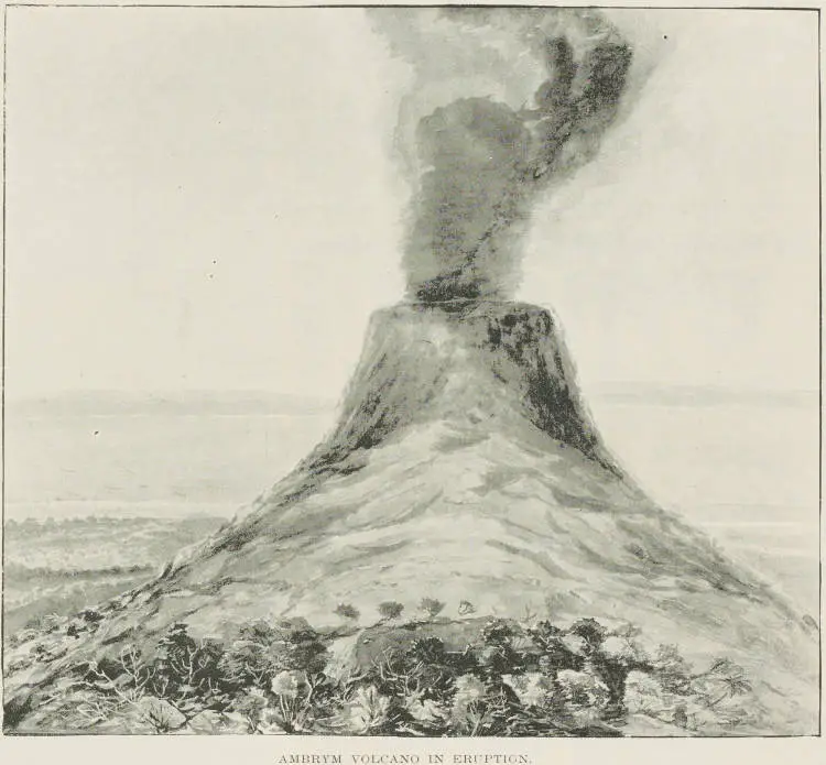 Ambrym volcano in eruption