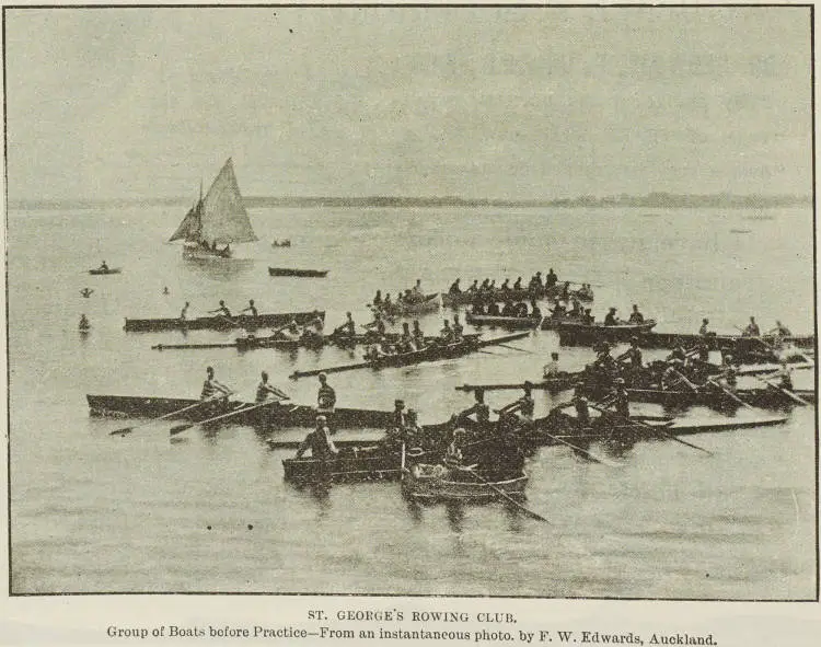 St Georges Rowing Club - group of boats before practice