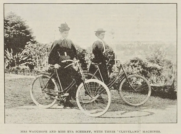 Mrs Wauchope and Miss Eva Scherff, with their 'Cleveland' machines