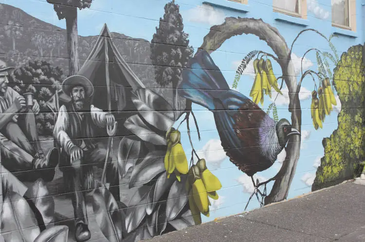 Mural Massey Birdwood Settlers' Association hall, Massey, 2015