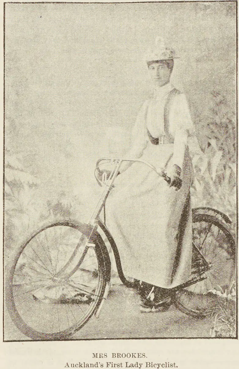 Mrs Brookes - Auckland's first lady bicyclist